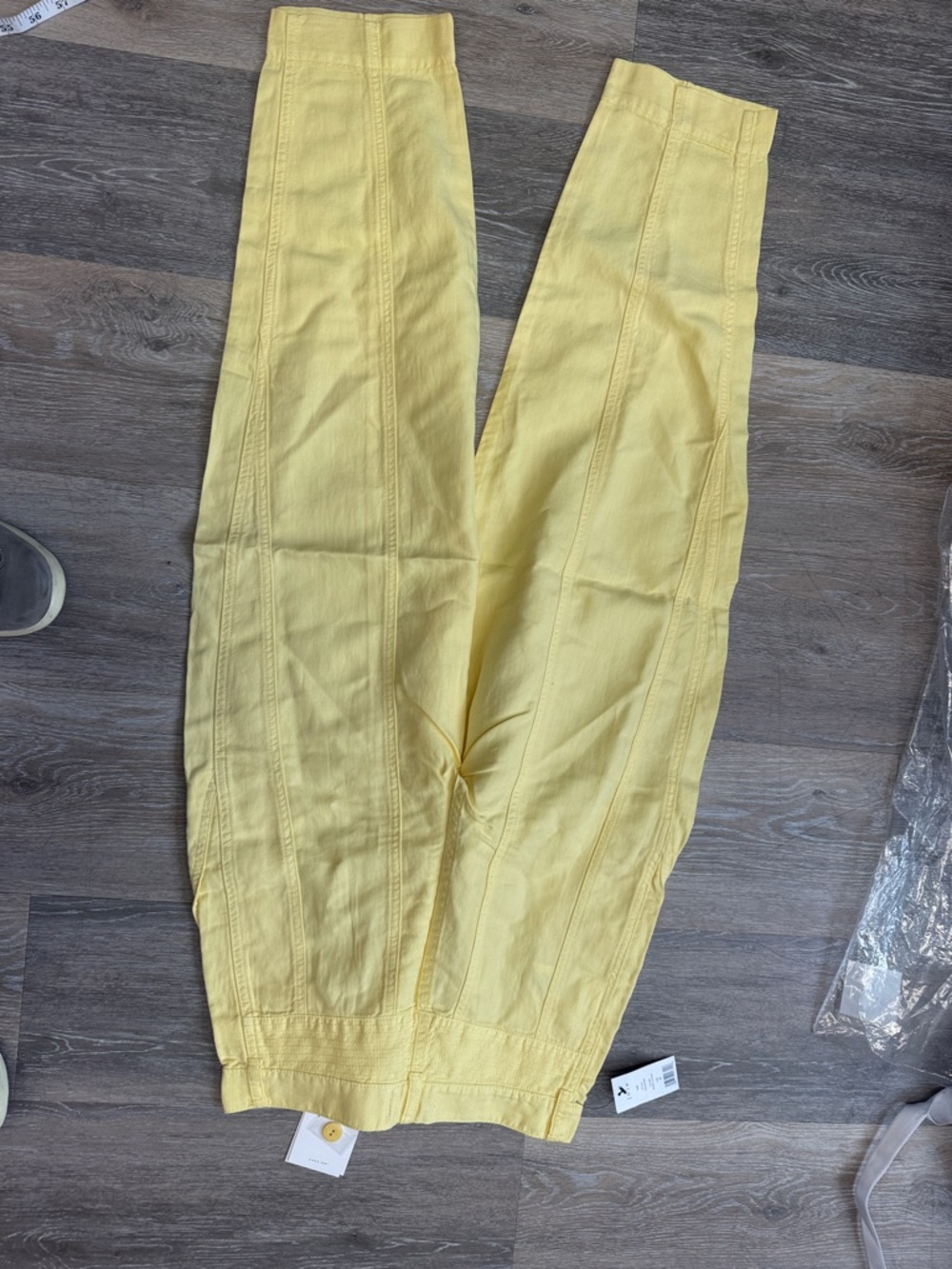 Joie Bright Yellow size 4 New womens cotton linen blend ankle pants - Picture 7 of 9